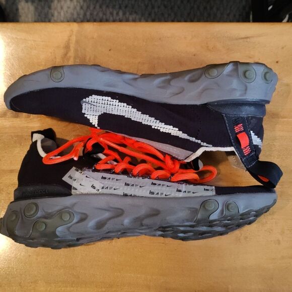 Nike React ISPA runner black with gray and orange accents size 5 AR8555-001 - Picture 6 of 12